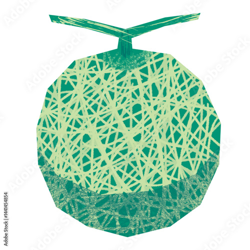 切り絵風のメロン