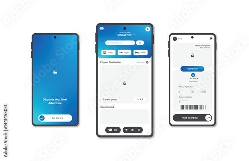 Online tourist destination search design for mobile applications. Travel destination platform screen. Graphical user interface for responsive mobile applications