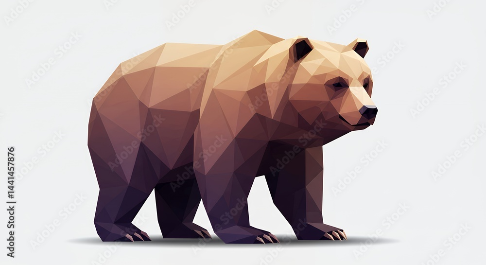 Naklejka premium Geometric Bear Illustration