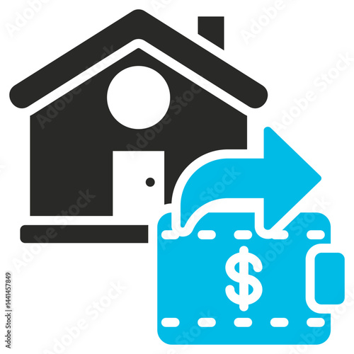 Household Spending Glyph Blue Grey Icon