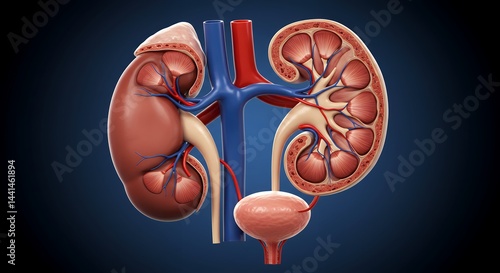 Human Kidney Anatomy Illustration