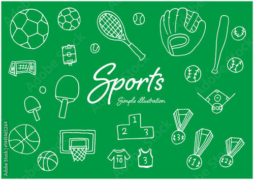 ペンを使った手描きのスポーツのイラスト素材