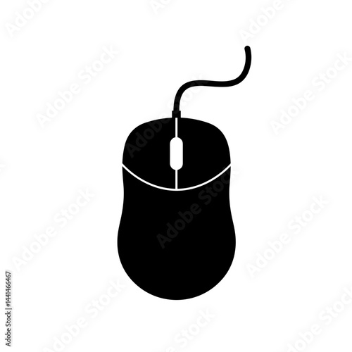 Computer mouse black icon for education