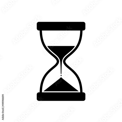Hourglass black icon for education
