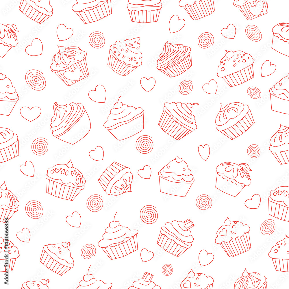 seamless pattern with cupcakes. Seamless background of cupcakes. Cupcake Icon set. Cake icon collection. Cupcake Flat Design Dessert Icon. Cupcake Vector Doodles Set. cupcake in doodle style. seamless pattern with cupcakes. Seamless background of cupcakes. Cupcake Icon set. Cake icon collection. Cupcake Flat Design Dessert Icon. Cupcake Vector Doodles Set. cupcake in doodle style.