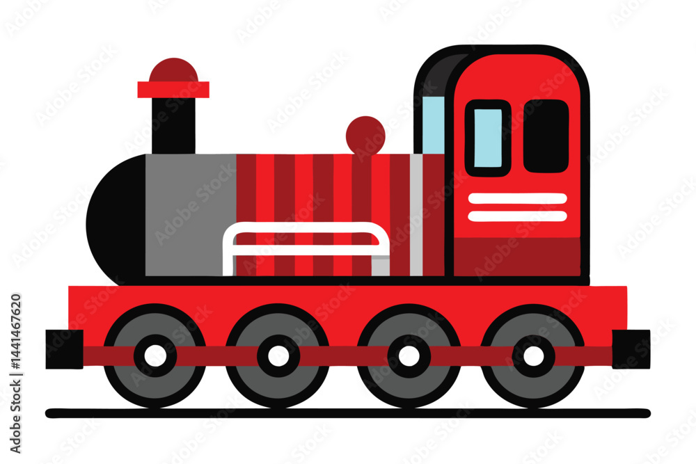 Flat Illustration of a Red Tanker Train Car Flat Illustration of a Red Tanker Train Car