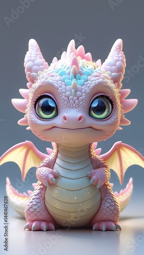 A small cute endearing dragon