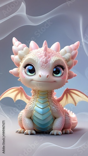 A small cute endearing dragon