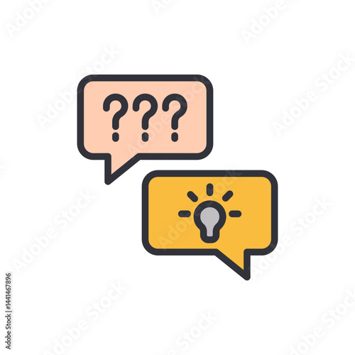 Critical thinking colored icons, minimalist vector illustration ,simple transparent graphic element .Isolated on white background