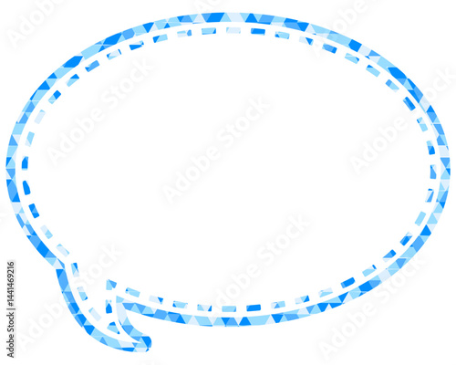 ステンドグラス風吹き出し　三角形模様　丸形