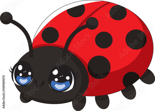 Ladybug Cartoon Character Cute Vector