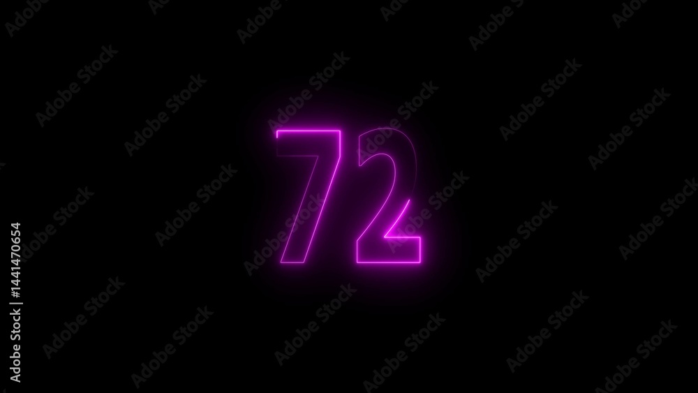 Neon number 71 illustration. purple glowing digit design. Neon number 71 illustration. purple glowing digit design.