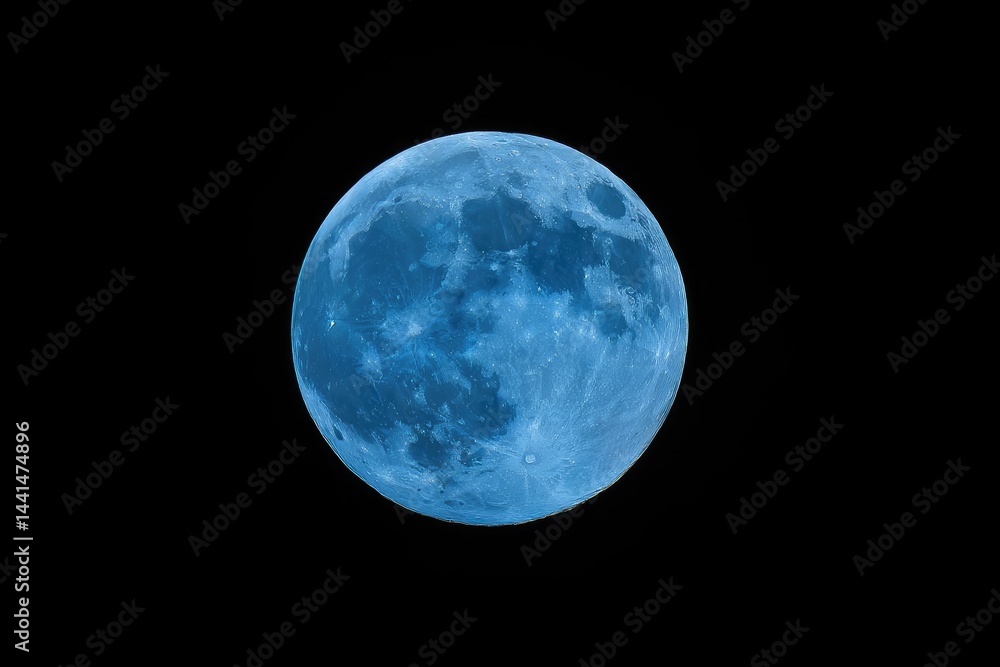 Obraz premium Blue Moon in the Night Sky