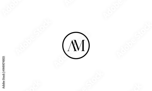 AM initial letter, monogram logo
