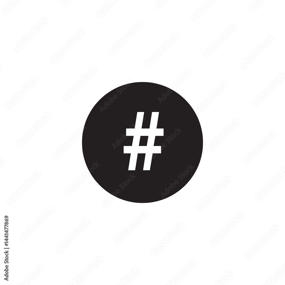 Obraz premium Hastag icon Vector flat, black trendy style illustration for web and app..eps