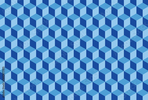 Seamless isometric cube pattern with optical illusion effect, creating a 3D geometric texture background. 