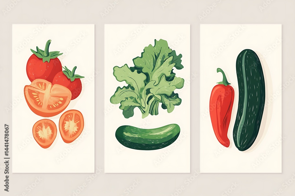 Illustration of fresh vegetables in shopping basket — hand-drawn vector elements