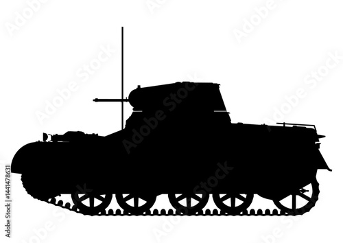 1号戦車 Panzerkampfwagen I Sd.Kfz.101 シルエット ナチ ドイツ 第二次世界大戦 WW II German Army Tank 　silhouette	
