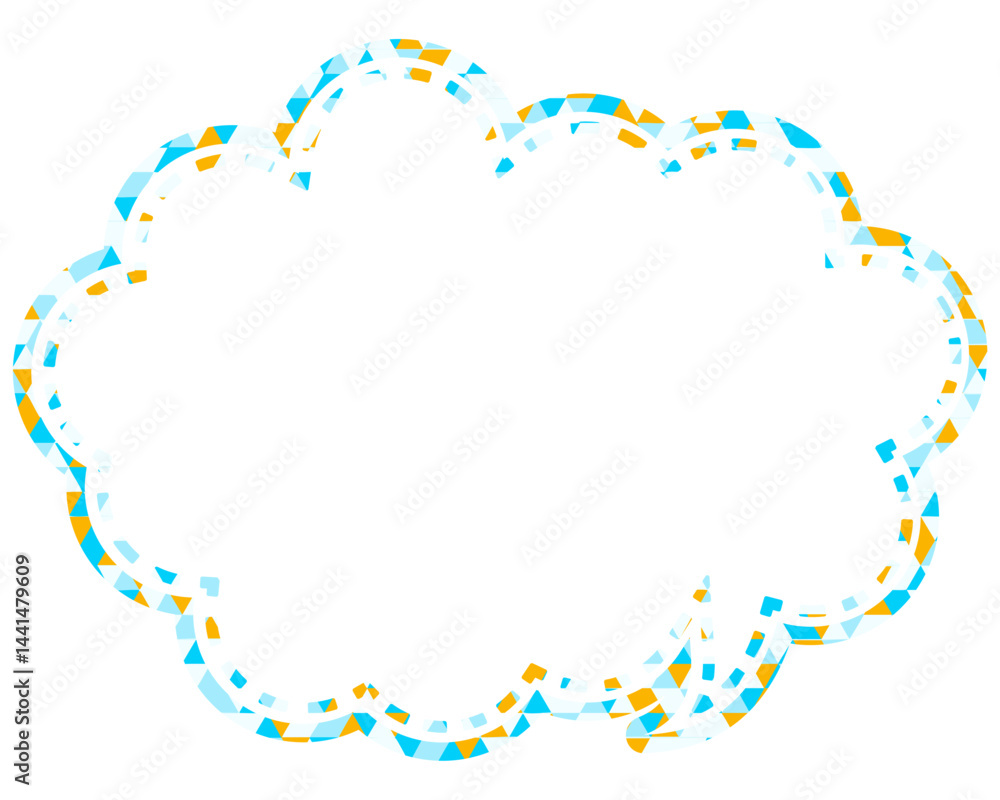 Fototapeta premium ステンドグラス風吹き出し 三角形模様 丸みのある雲形