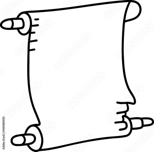 simple scroll icon featuring rolled edges and blank surface, perfect for notes or messages. This bookmark can save important