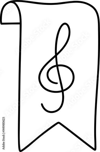 musical bookmark featuring treble clef icon is perfect for saving your favorite pages in style