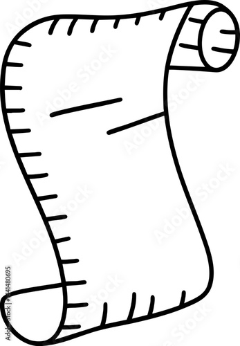 rolled measuring tape serves as practical icon for saving measurements and ensuring accuracy in various projects