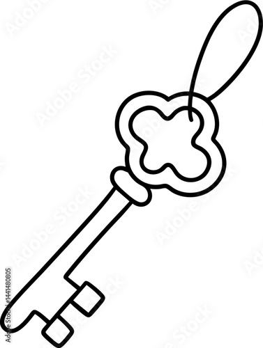 vintage key with decorative design serves as perfect icon to save important memories or moments