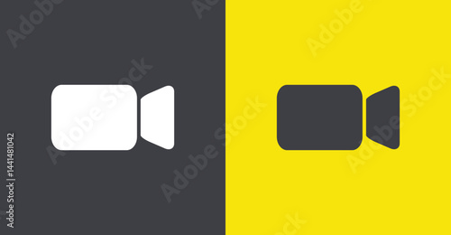 Videocall Icon. Set of different Video camera icons. Collection of internet conversation buttons. Video chat concept. Flat Vector illustration.