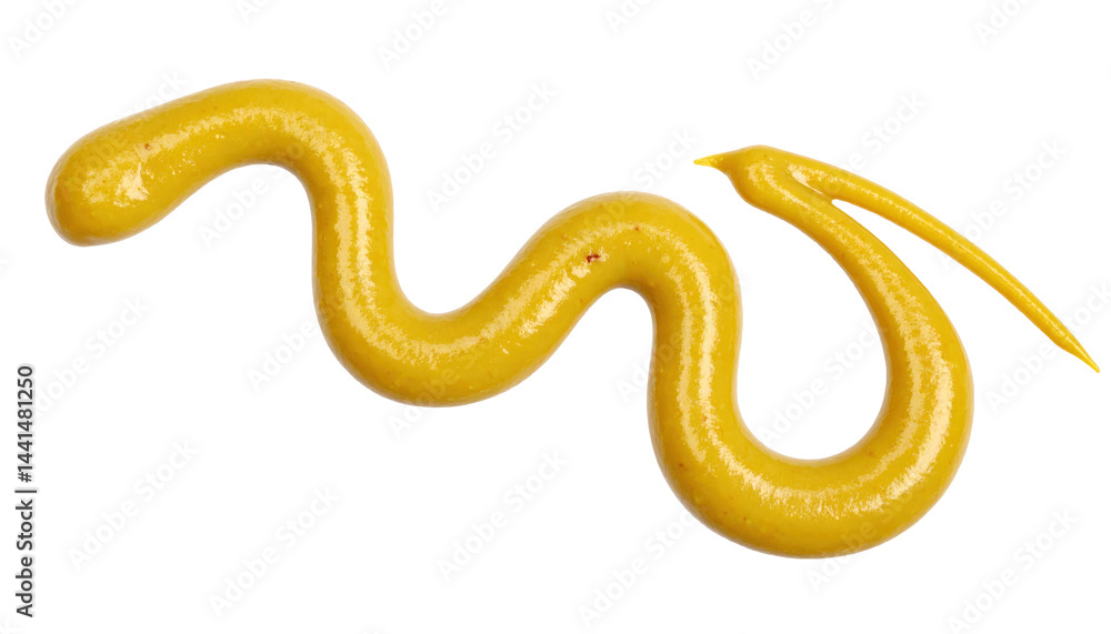 Obraz premium mustard spilled zigzag out isolated on white or transparent 