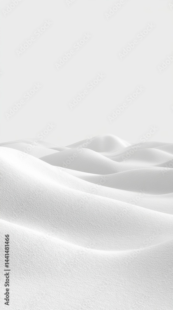 Serene white dunes landscape abstract background with smooth curves and soft textures minimalist design for peaceful and calm visual impact clean aesthetic