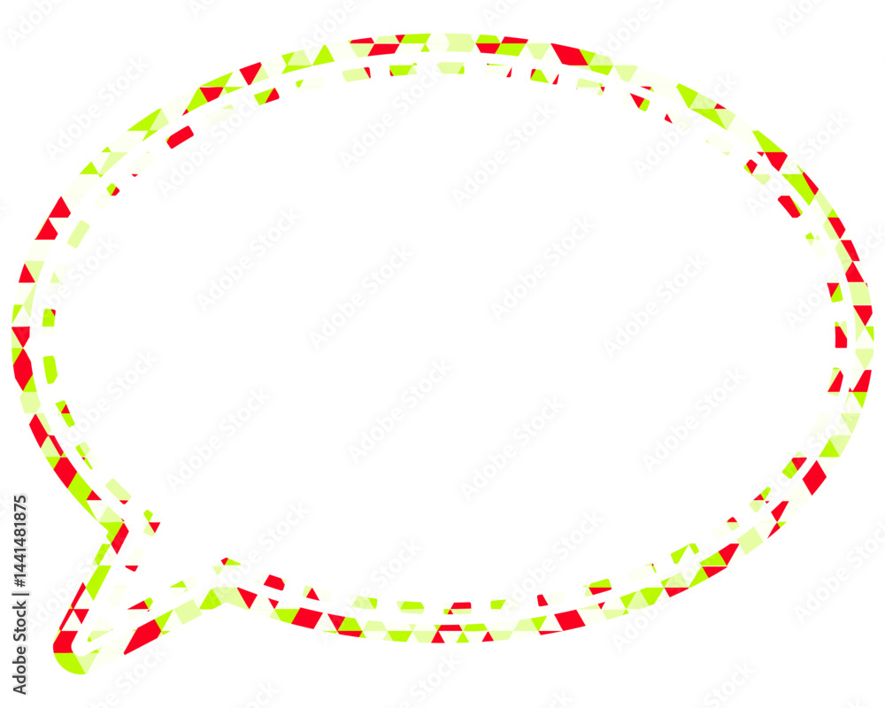 Fototapeta premium ステンドグラス風吹き出し 三角形模様 丸形