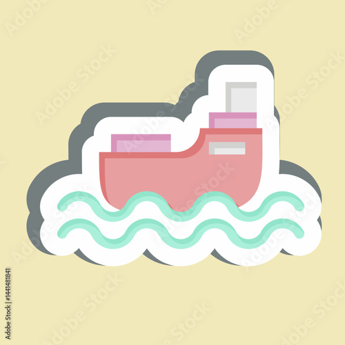 Sticker Ship. related to Transport symbol. design editable