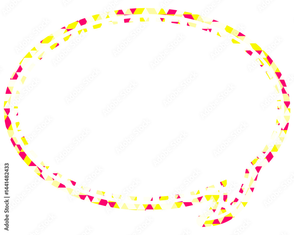 Fototapeta premium ステンドグラス風吹き出し 三角形模様 丸形