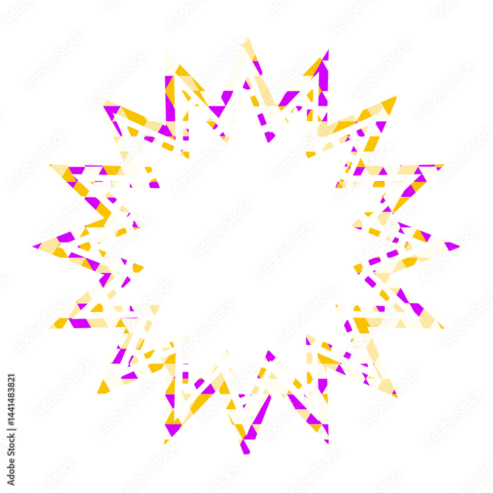 Fototapeta premium 吹き出し ステンドグラス風 三角模様_点線付き_2色 (10)