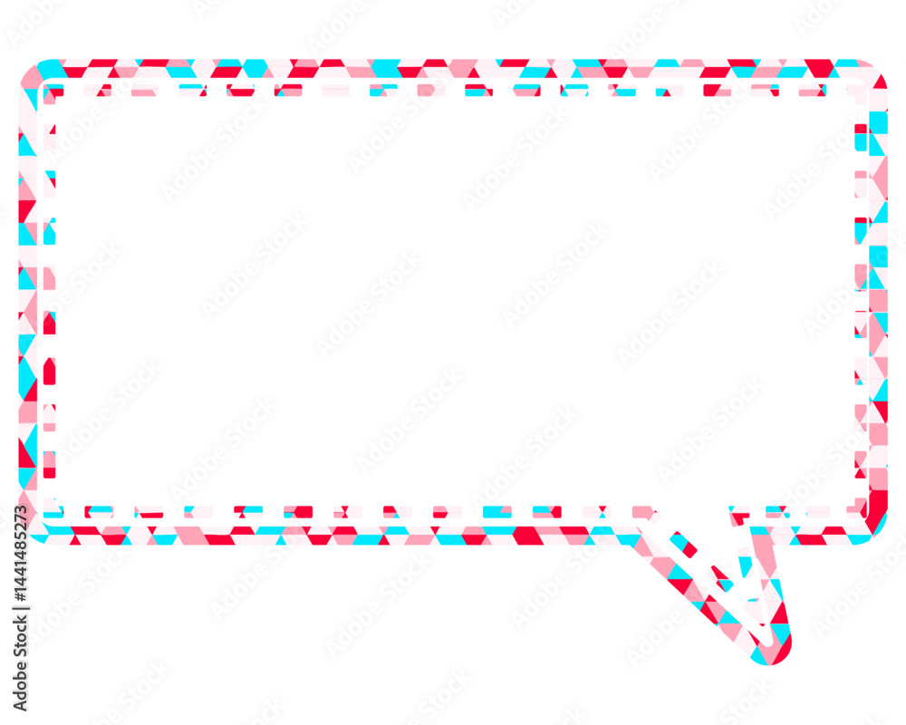 Fototapeta premium ステンドグラス風吹き出し 三角形模様 四角形