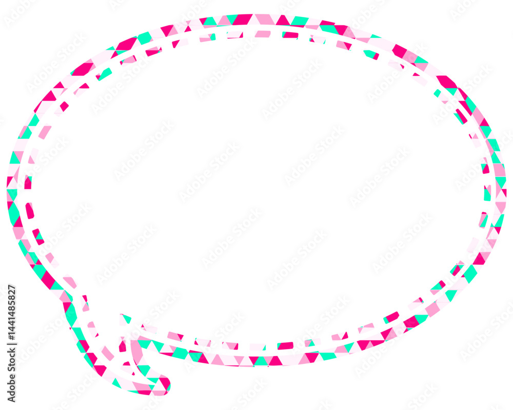 Fototapeta premium ステンドグラス風吹き出し 三角形模様 丸形