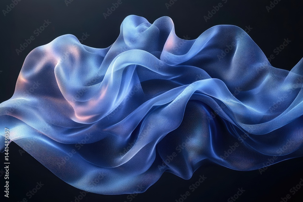 Fototapeta premium Fluid, abstract representation of flowing fabric.