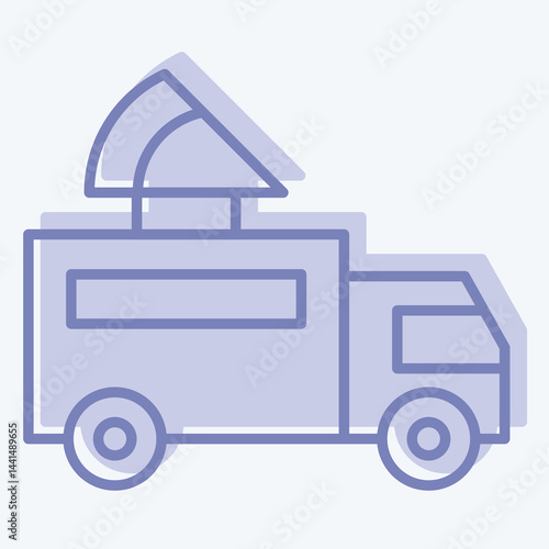 Icon Pizza Truck. related to Transport symbol. two tone style. design editable