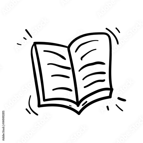 Open books pages awaiting eager eyes. Doodle Icon Illustration