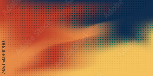 Dots halftone yellow orange color pattern gradient texture with technology digital background. Dots pop art comics with summer background.