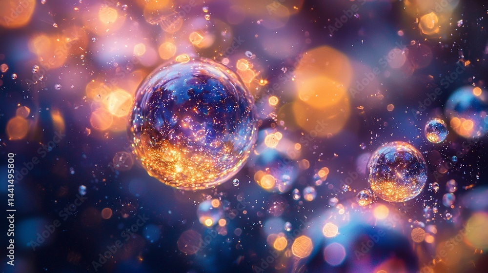 Abstract spheres, vibrant colors, bokeh effect Abstract spheres, vibrant colors, bokeh effect