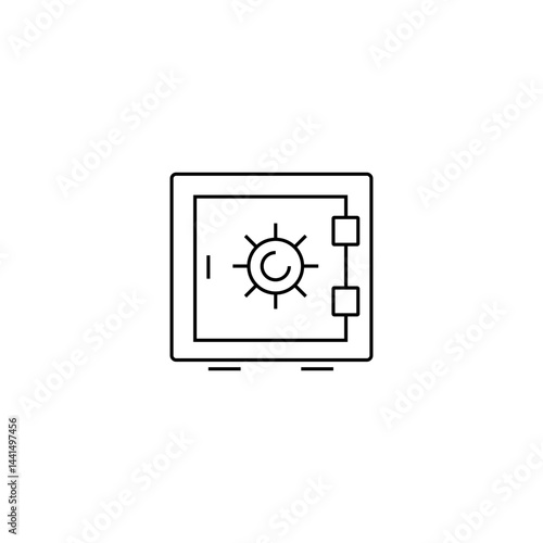 single outline icon safe related to finance and business. linier icon collection. editable stroke. vector illustration.