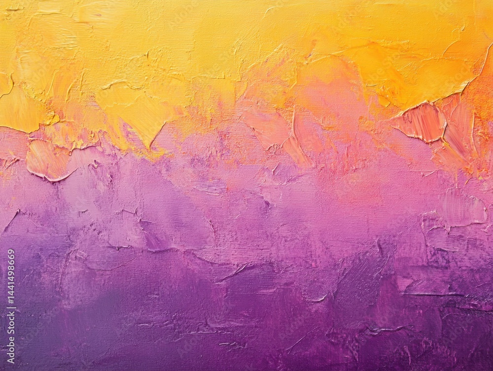 Abstract painting of vibrant colors blending seamlessly on textured canvas creating a warm and inviting atmosphere with a gradient effect and artistic brushstrokes