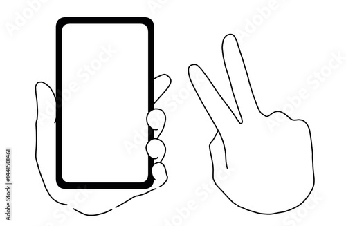 スマホに表示された画面を操作している2本の指