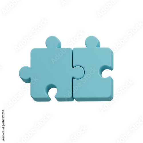 Two Interlocking Puzzle Pieces, Symbol of Connection and Collaboration