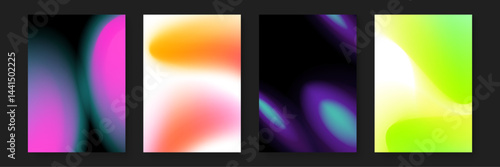Four abstract gradients showcasing beautiful color transitions. Ideal for backgrounds, designs, presentations, or digital art projects needing vibrant hues.