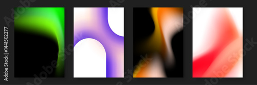 Four abstract gradients with blurred edges; suitable for backgrounds, website design, social media graphics, and digital art projects.