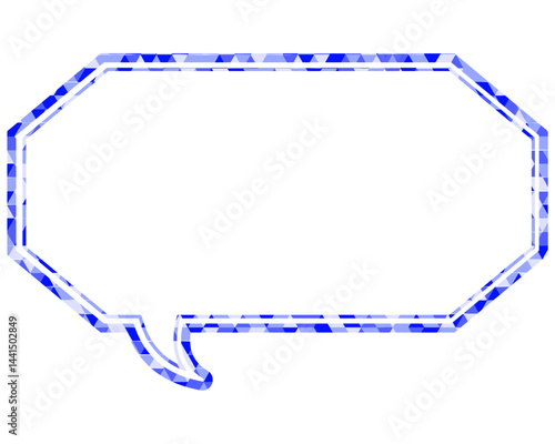 ステンドグラス風吹き出し　三角形模様　細長い八角形