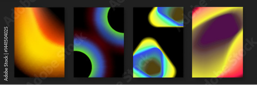Four abstract colorful gradients. Great for backgrounds, digital designs, social media graphics, branding materials, and artistic projects.