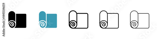 Yoga mat icon vector simple design